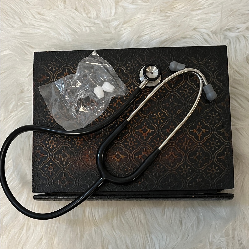 Black and Silver Pediatric Stethoscope (with replacement ear pieces)